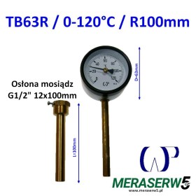 TB63R-0-120-R100mm mosiądz